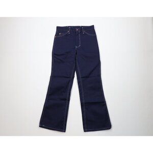 Deadstock Vtg 70s Streetwear Boys 14 Flared Wide Leg Denim Jeans Indigo Blue USA